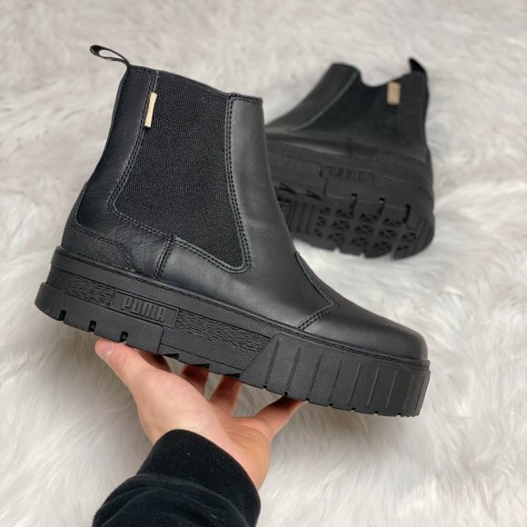 Puma Shoes Puma Mayze Chelsea Infuse Womens Round Toe Boots Black